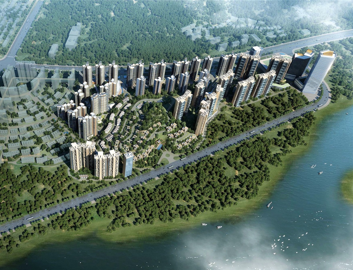 中洲半岛城邦占地约50万,规划建筑面积约148万(暂定,暂定十期